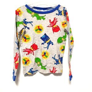 BOYS SIZE 6 PJ MASKS PAJAMA TOP GRAY AND RED LONG SLEELVE